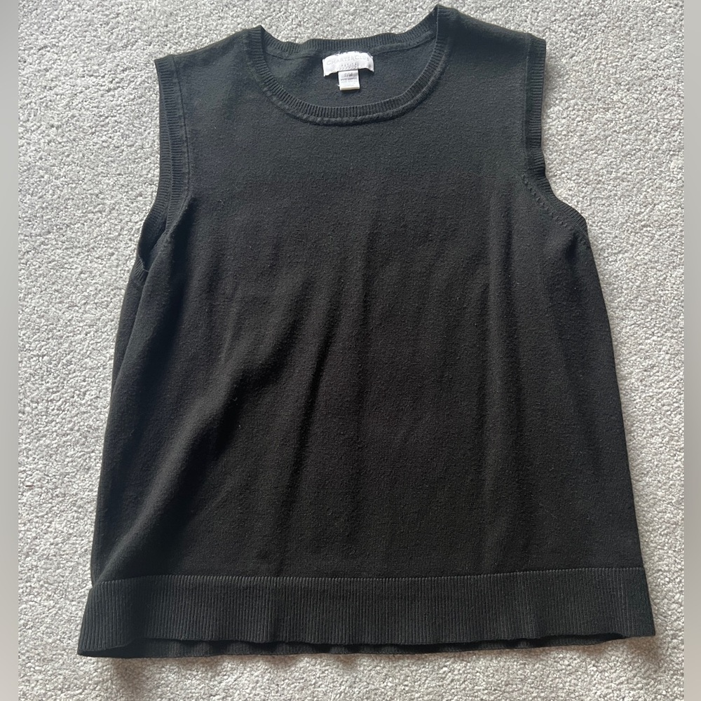 Charter Club Black Sleeveless Top